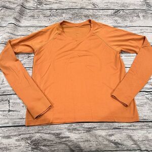 Lululemon Swiftly Long Sleeved  Activewear Top Size 10 in Burnt Orange